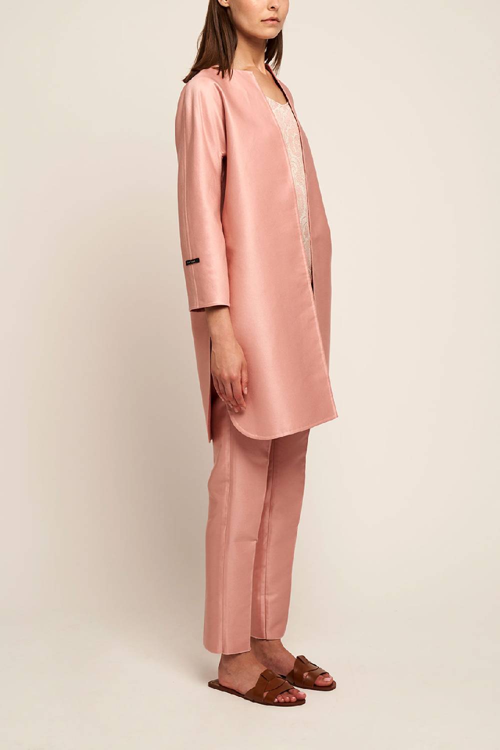 Manzoni 24 Cappotto double cotone-seta con spacchi Online