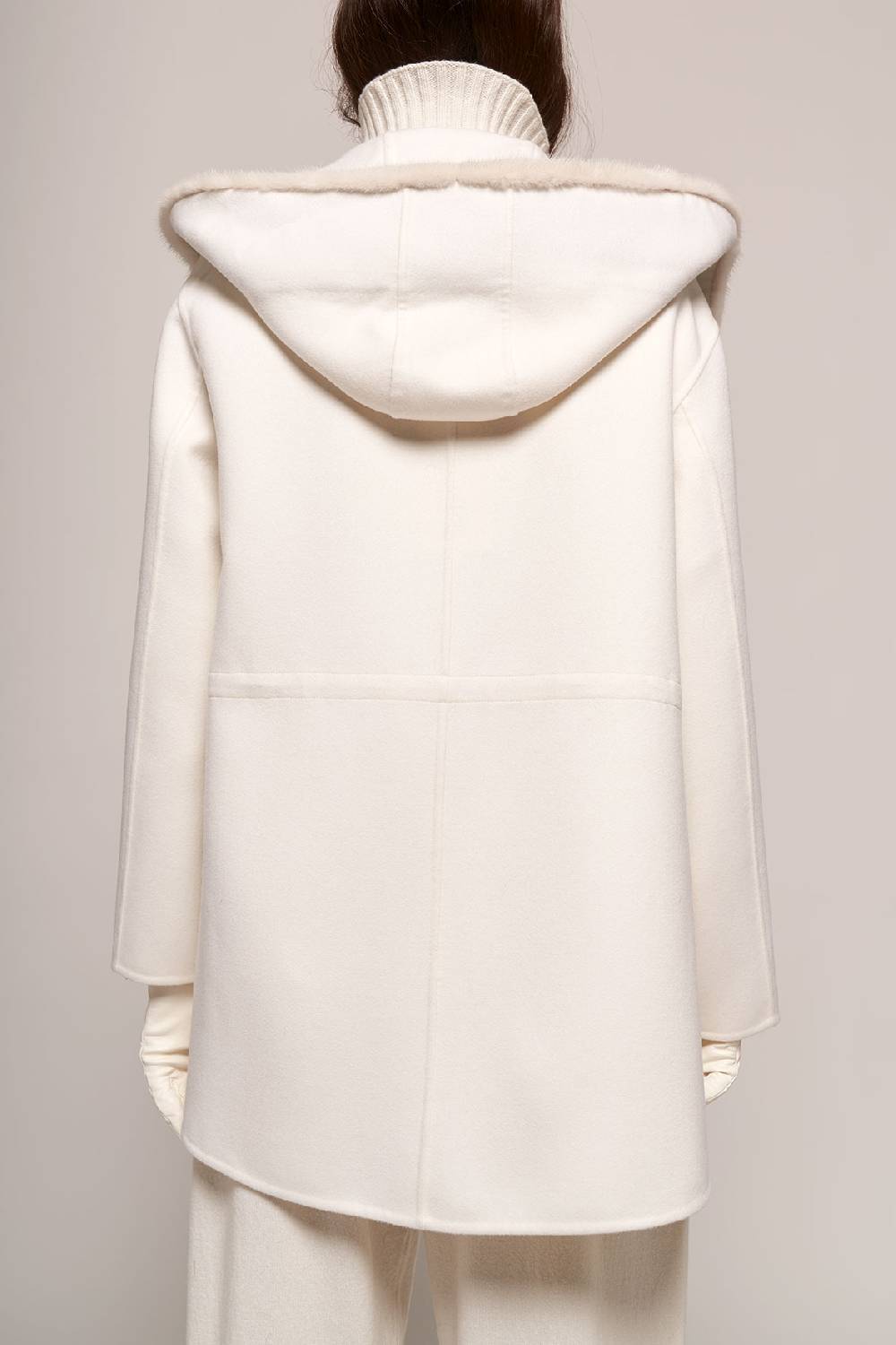Manzoni 24 Parka in lana con bordo visone Outlet