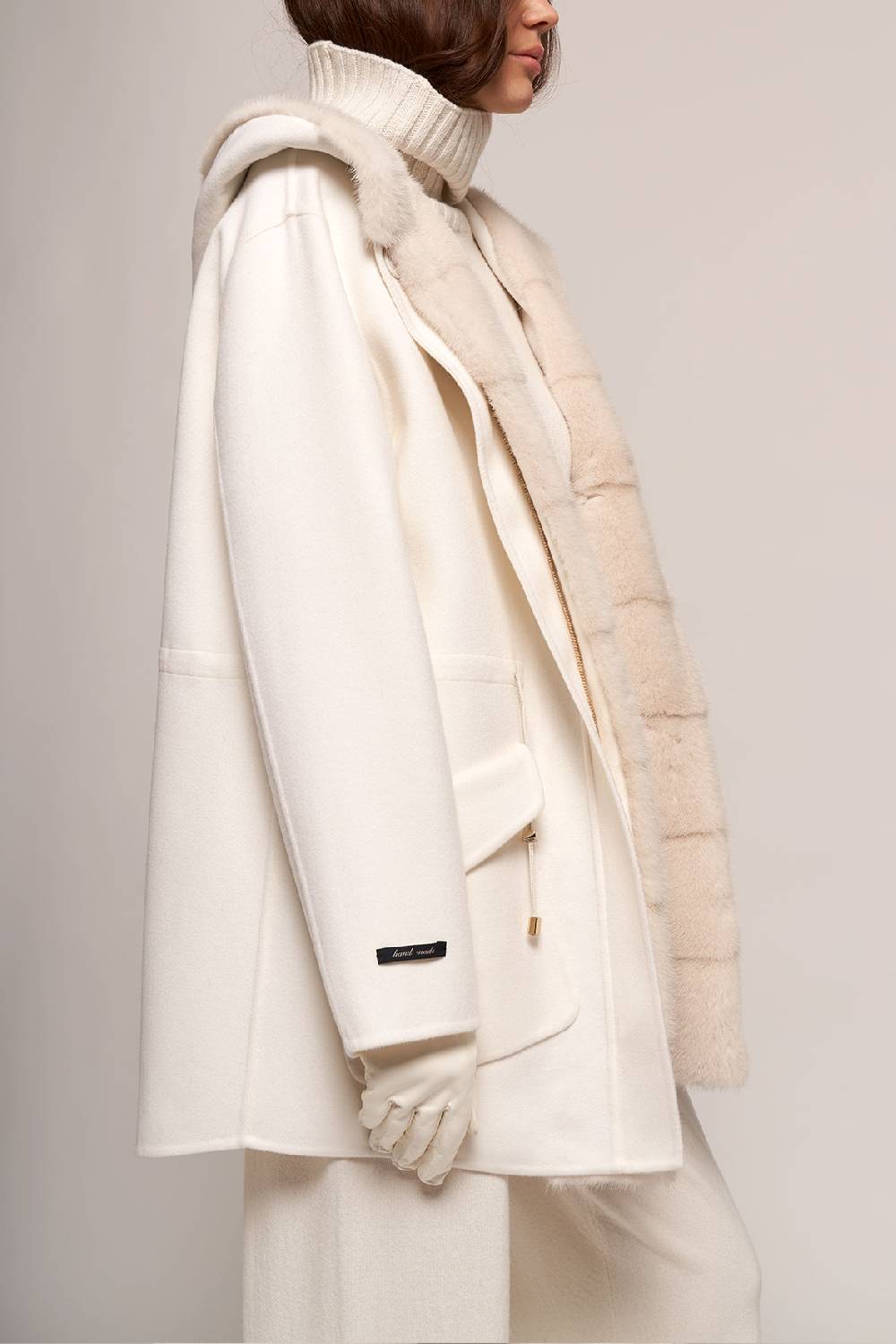 Manzoni 24 Parka in lana con bordo visone Outlet