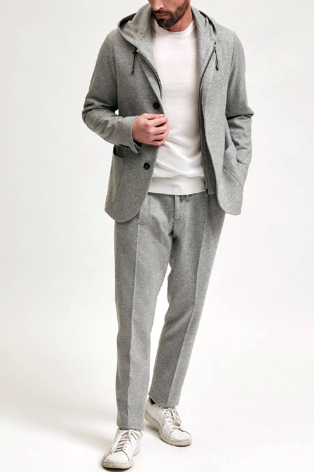 Manzoni 24 Giacca jersey in lana con davantino staccabile In Saldo