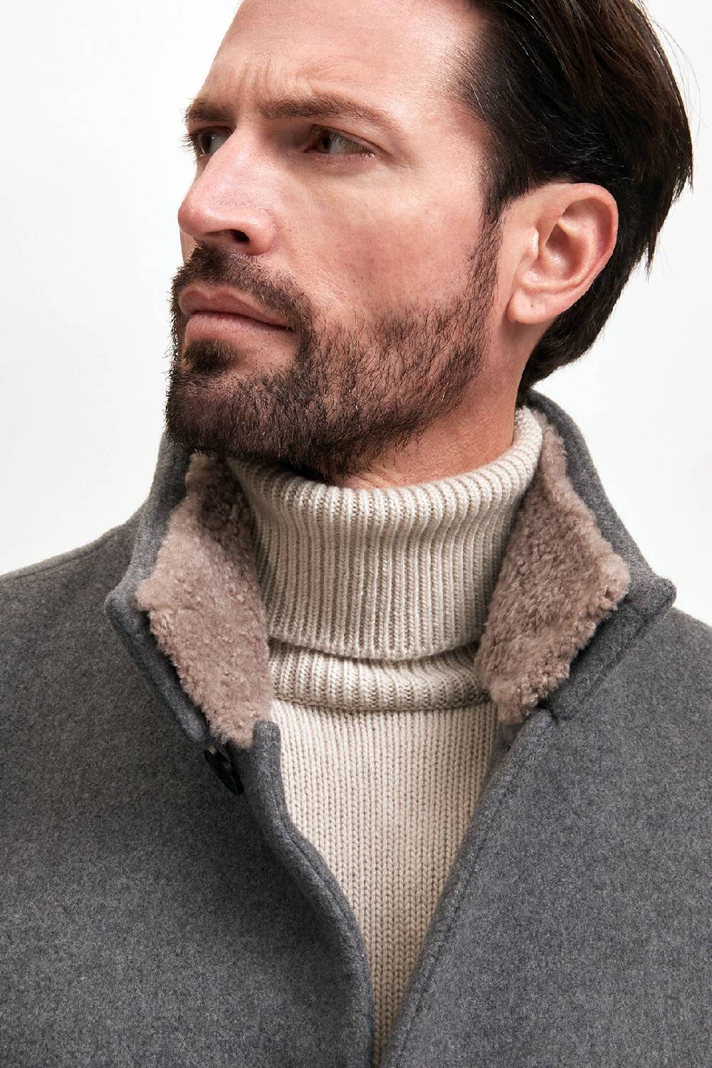 Manzoni 24 Cappotto in lana con collo in montone curly 2025