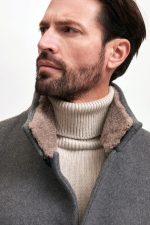 Manzoni 24 Cappotto in lana con collo in montone curly 2025