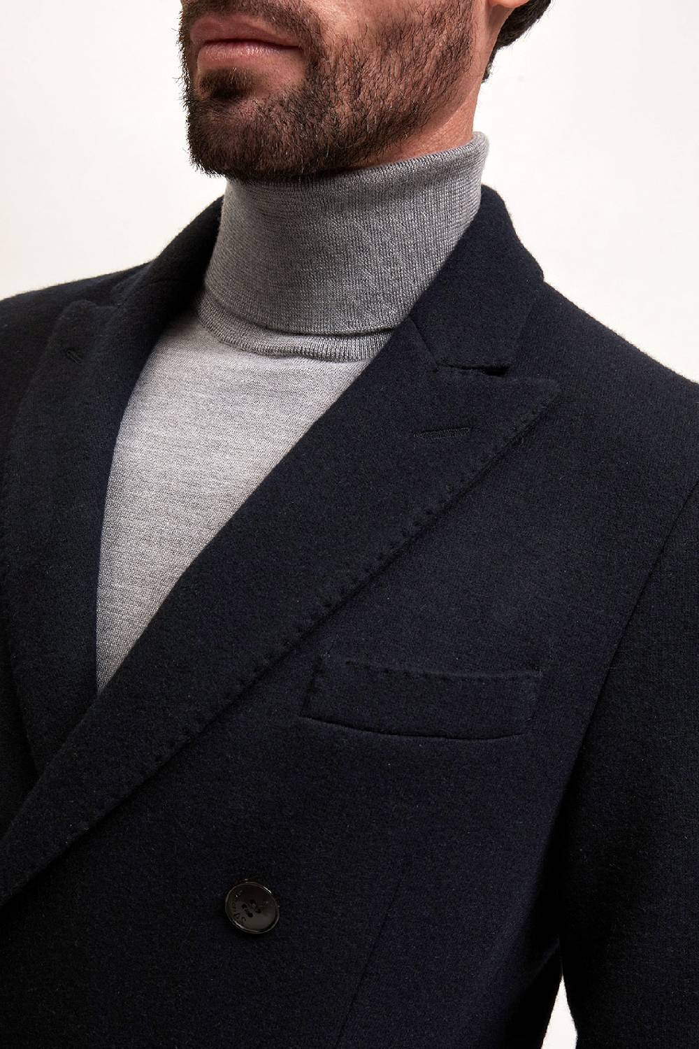 Manzoni 24 Giacca doppiopetto jersey in tessuto cashmere Loro Piana Italia