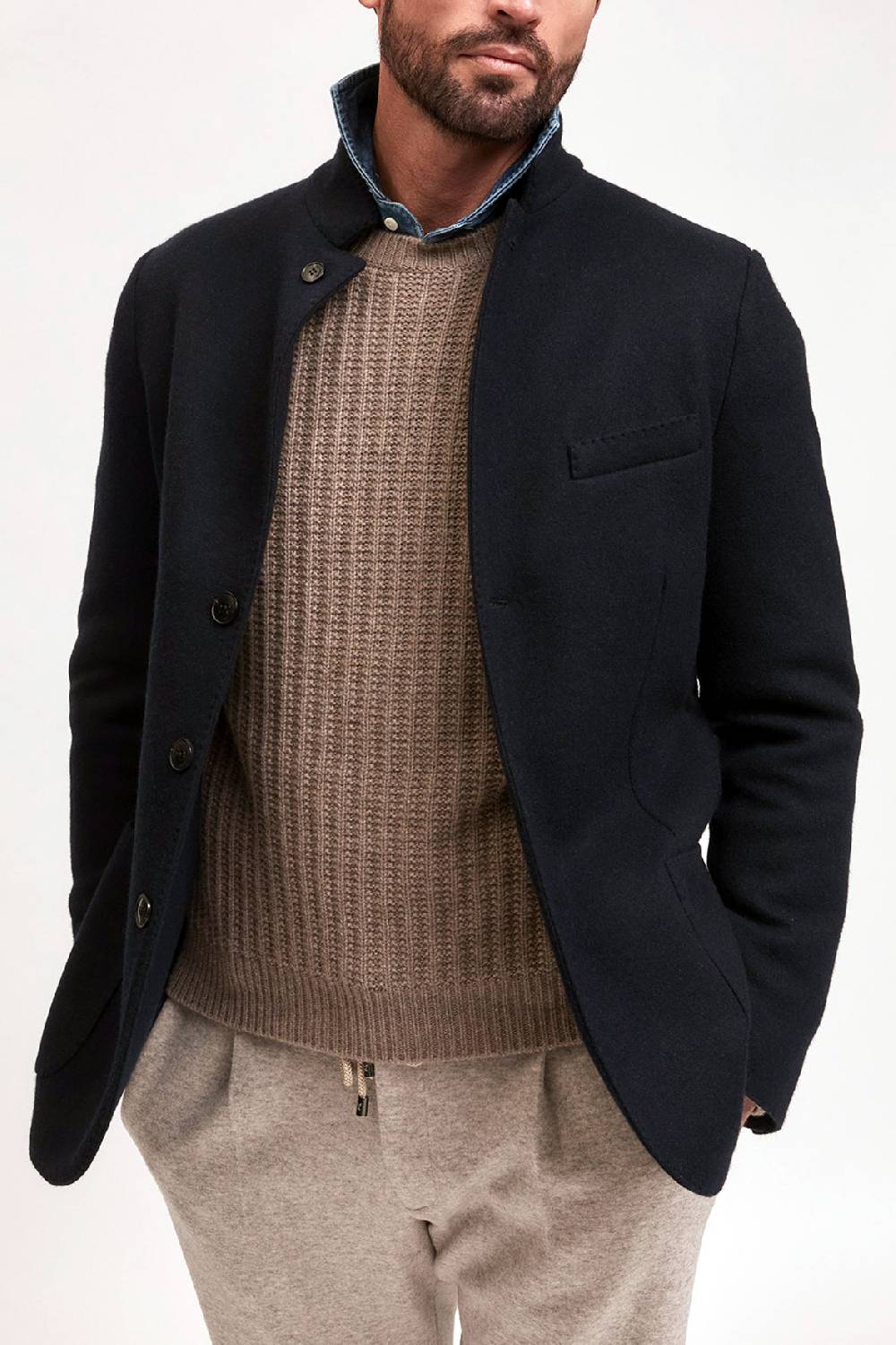 Manzoni 24 Giacca jersey in tessuto cashmere Loro Piana In Linea