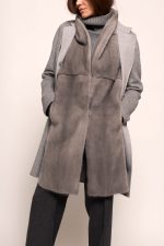 Manzoni 24 Gilet visone con tessuto cashmere Loro Piana Soddisfazione Garantita