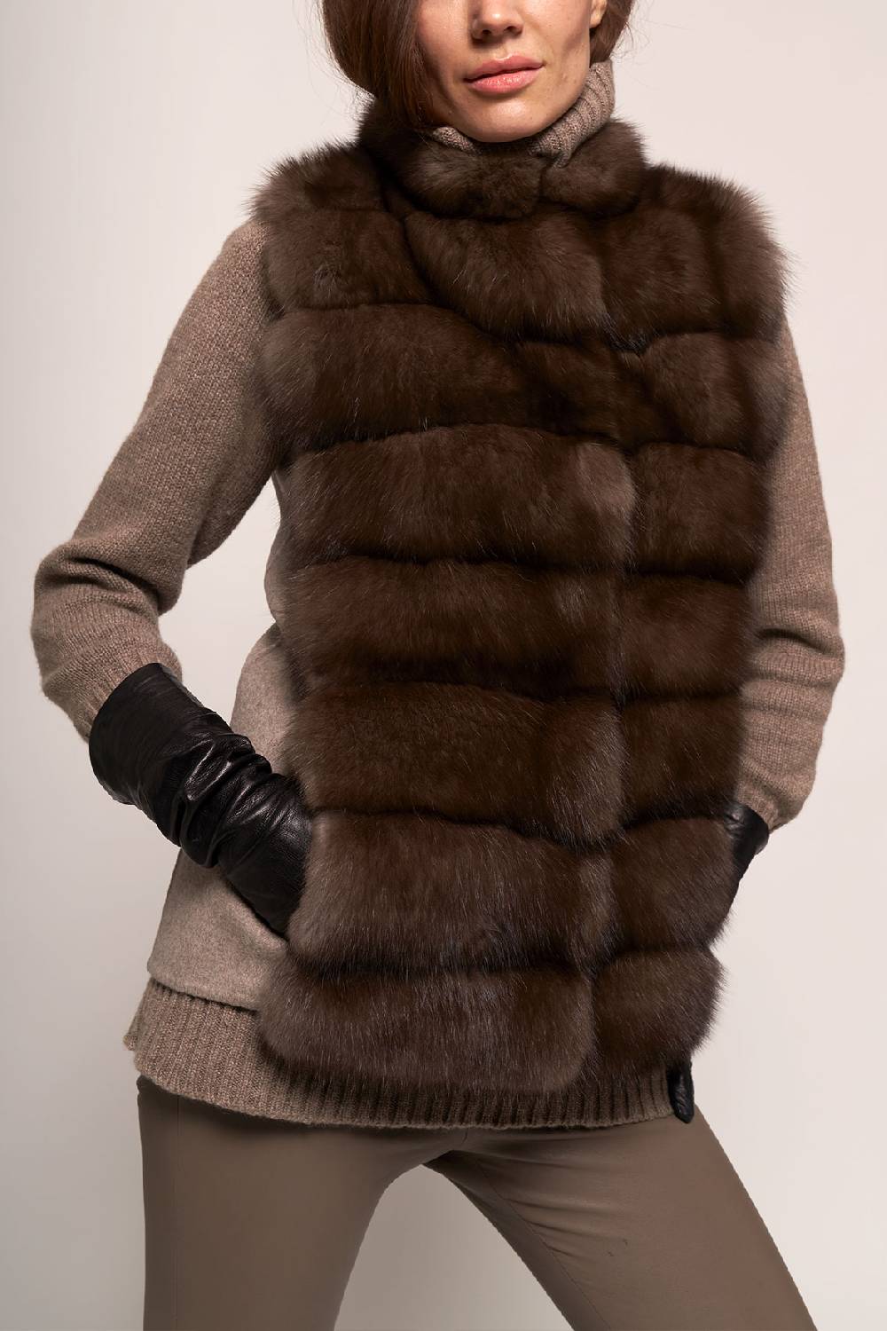 Manzoni 24 Gilet zibellino con tessuto cashmere Loro Piana Negozi Online