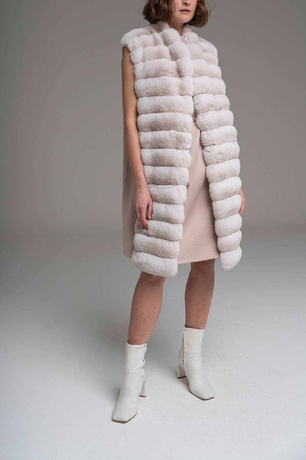 Manzoni 24 Gilet chinchilla con cashmere Prezzo Ridotto