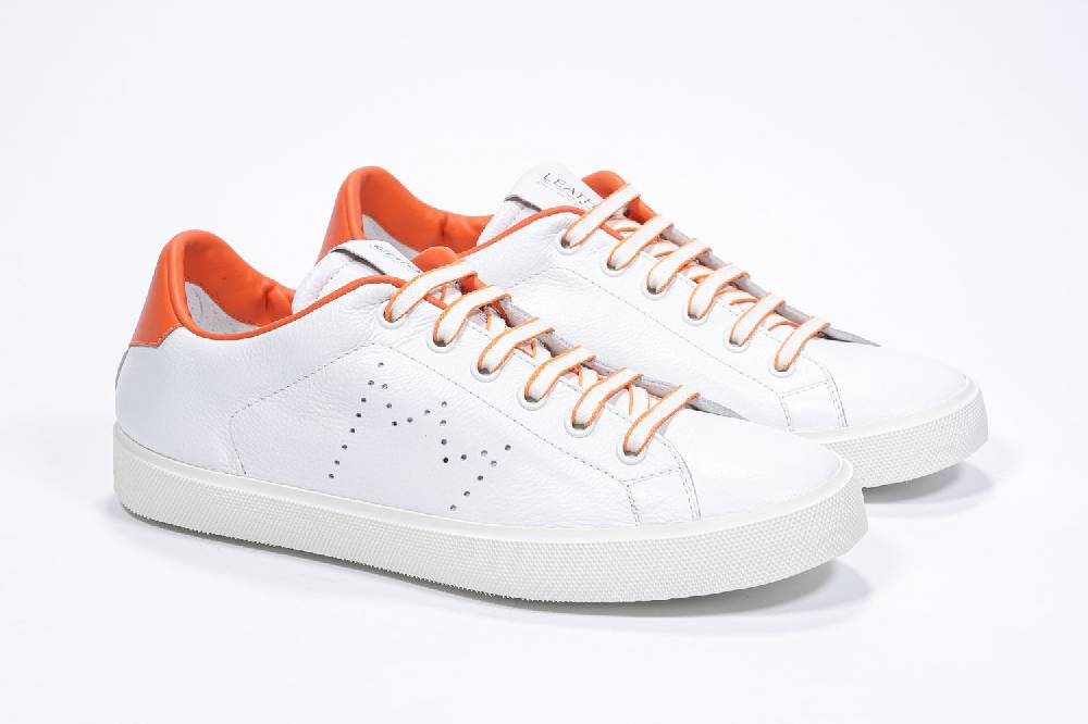 Leather Crown LC06 | Arancioni & Bianche - Basse - Donna Sconto di tempo limitato