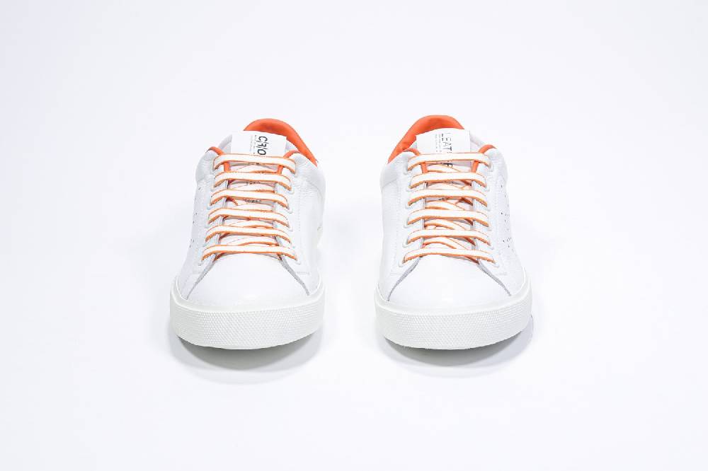 Leather Crown LC06 | Arancioni & Bianche - Basse - Donna Sconto di tempo limitato