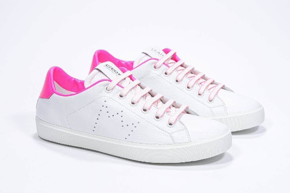Leather Crown LC06 | Fucsia & Bianche - Basse - Donna Prezzo di fabbrica