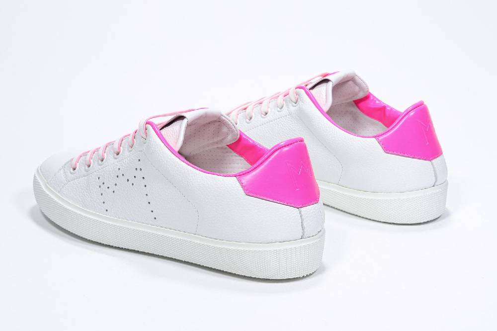 Leather Crown LC06 | Fucsia & Bianche - Basse - Donna Prezzo di fabbrica