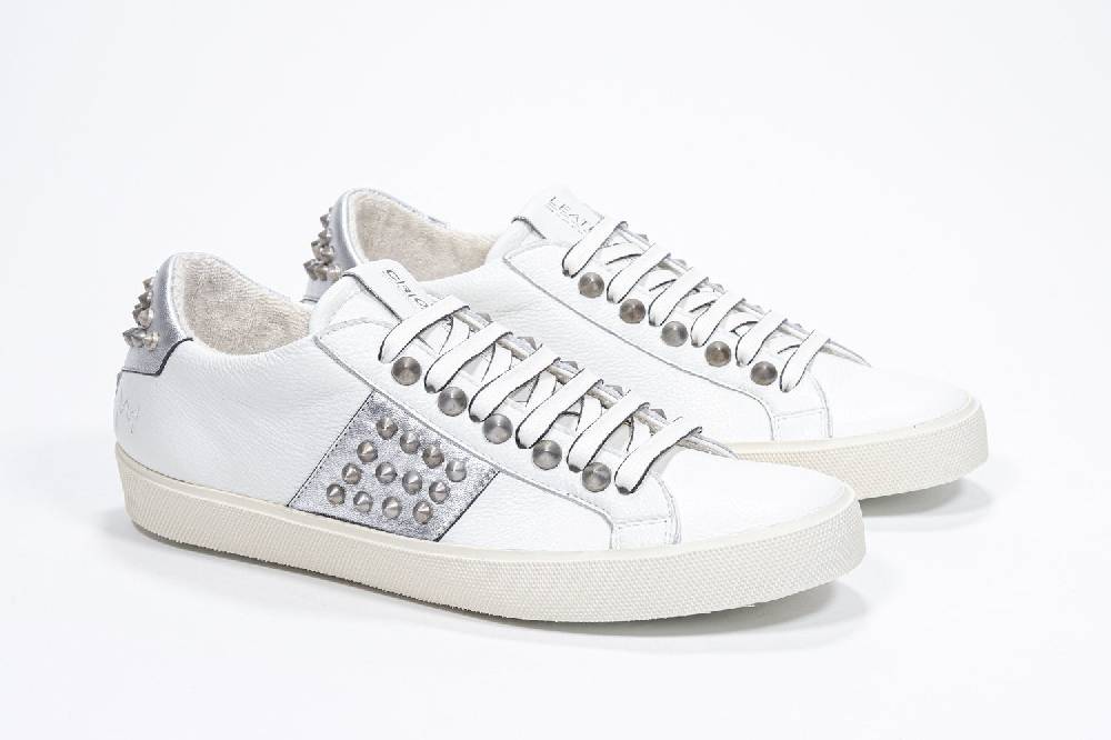 Leather Crown STUDLIGHT | Argento e bianco - BASSE - Donna Offerta per la Festa della Mamma