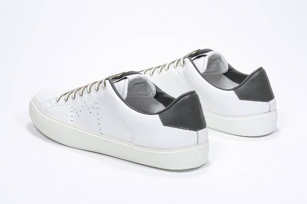Leather Crown LC06 | Verde Militare & Bianche - Basse - Uomo Fino al 60% di sconto