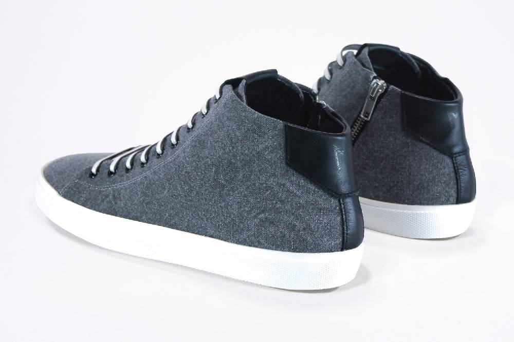 Leather Crown EARTH | Demin nero - Mid Top - Uomo Consegna Veloce