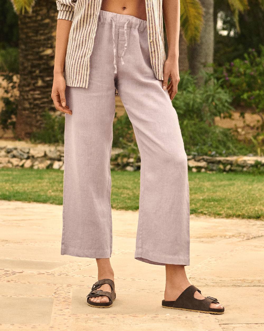 Manebí Linen Belem Trousers - Iris Vendita Calda