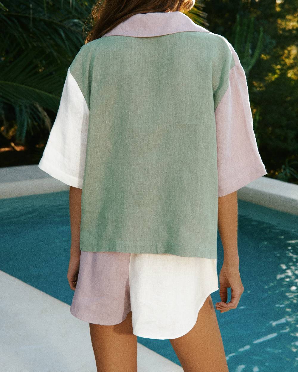 Manebí Linen Cumana Shirt - Iris, Eggnog \u0026 Mineral Green Negozio