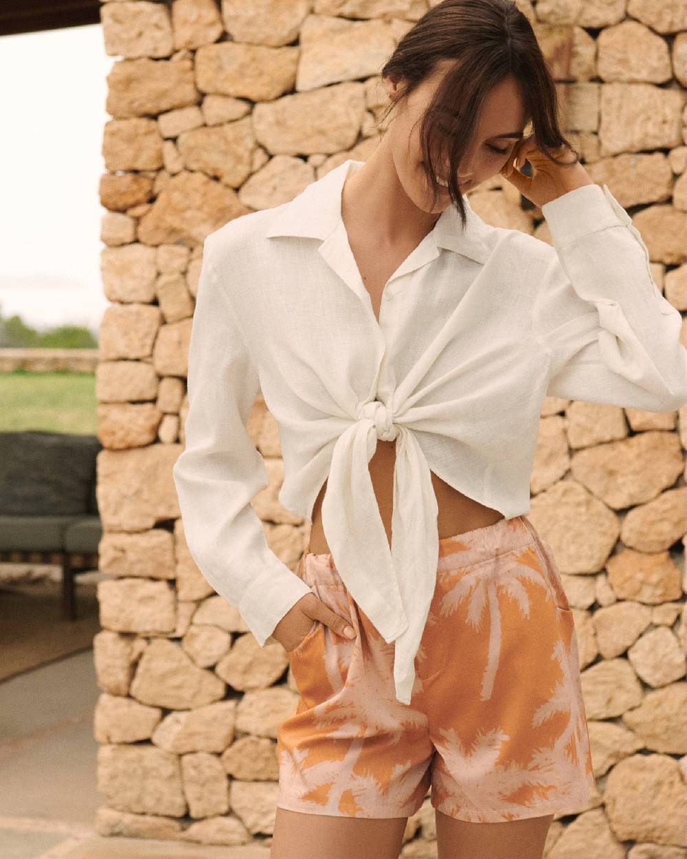 Manebí Linen Santos Shirt - Eggnog Offerta per la Festa della Mamma