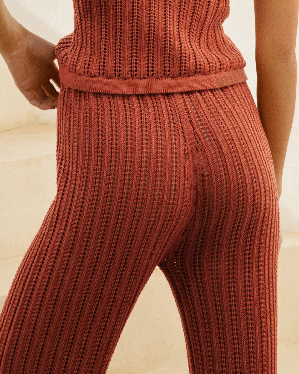 Manebí Cotton Crochet|Lipari Trousers - Rust Offerta San Valentino
