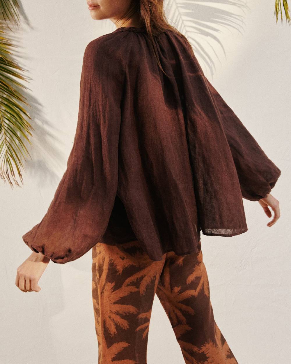 Manebí Linen Gauze Mykonos Shirt - Cocoa Offerta migliore
