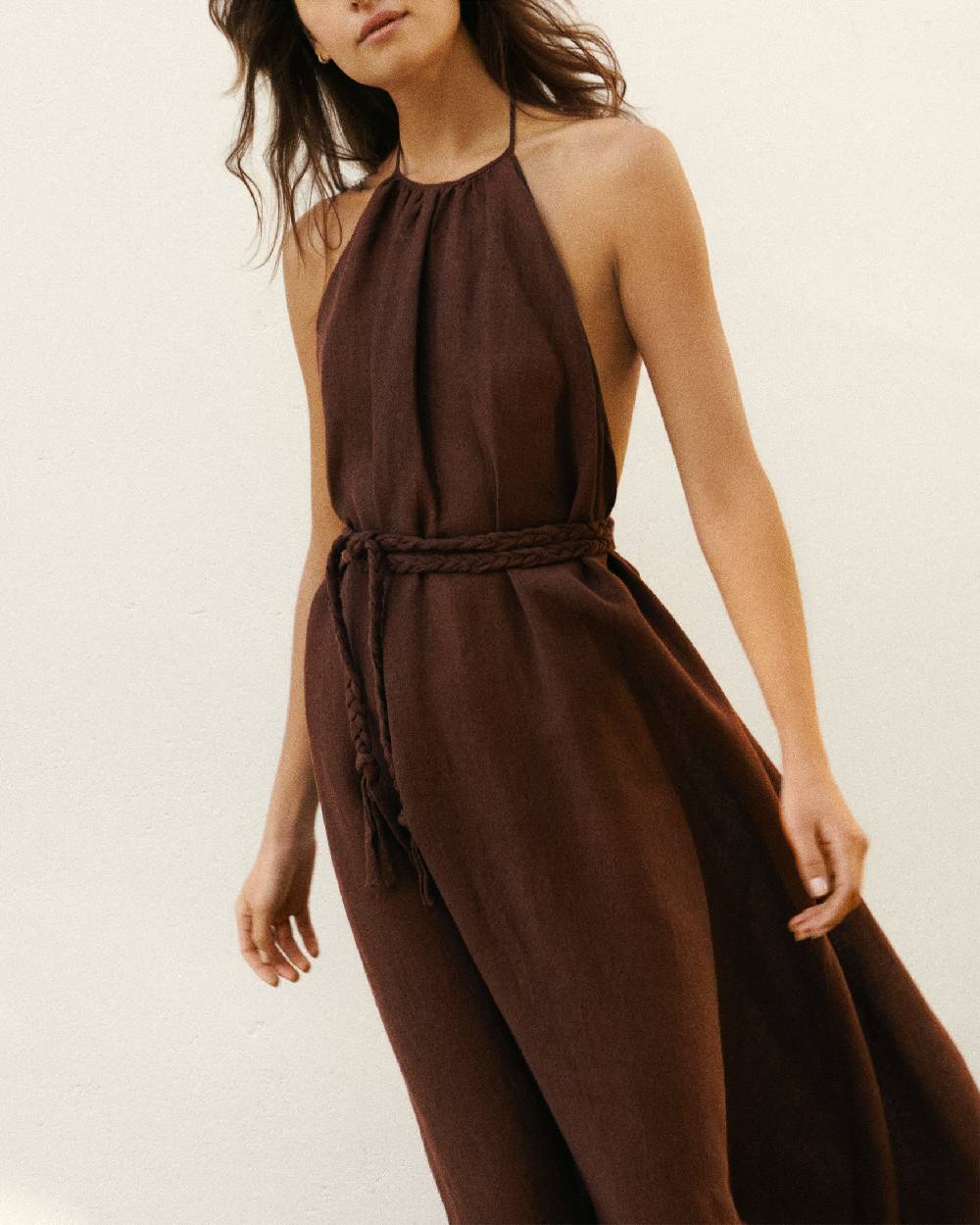 Manebí Linen Gauze Tulum Dress - Cocoa Latest fashion