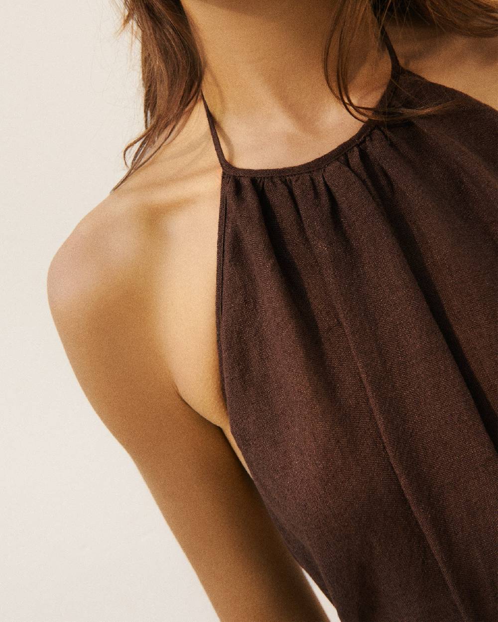 Manebí Linen Gauze Tulum Dress - Cocoa Latest fashion