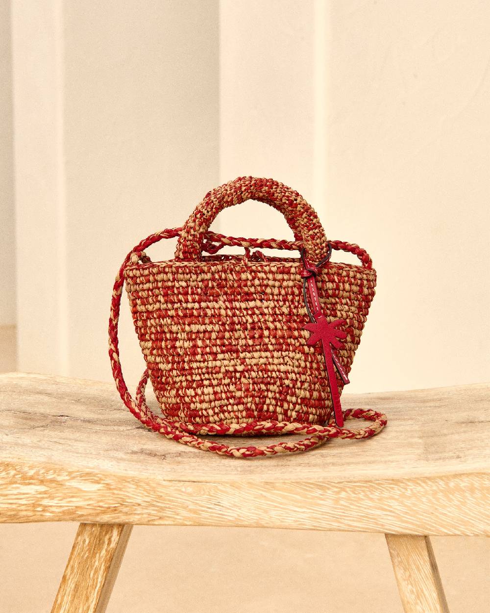 Manebí Raffia Summer Bag Mini - Rust Tan Mélange Promozione temporanea