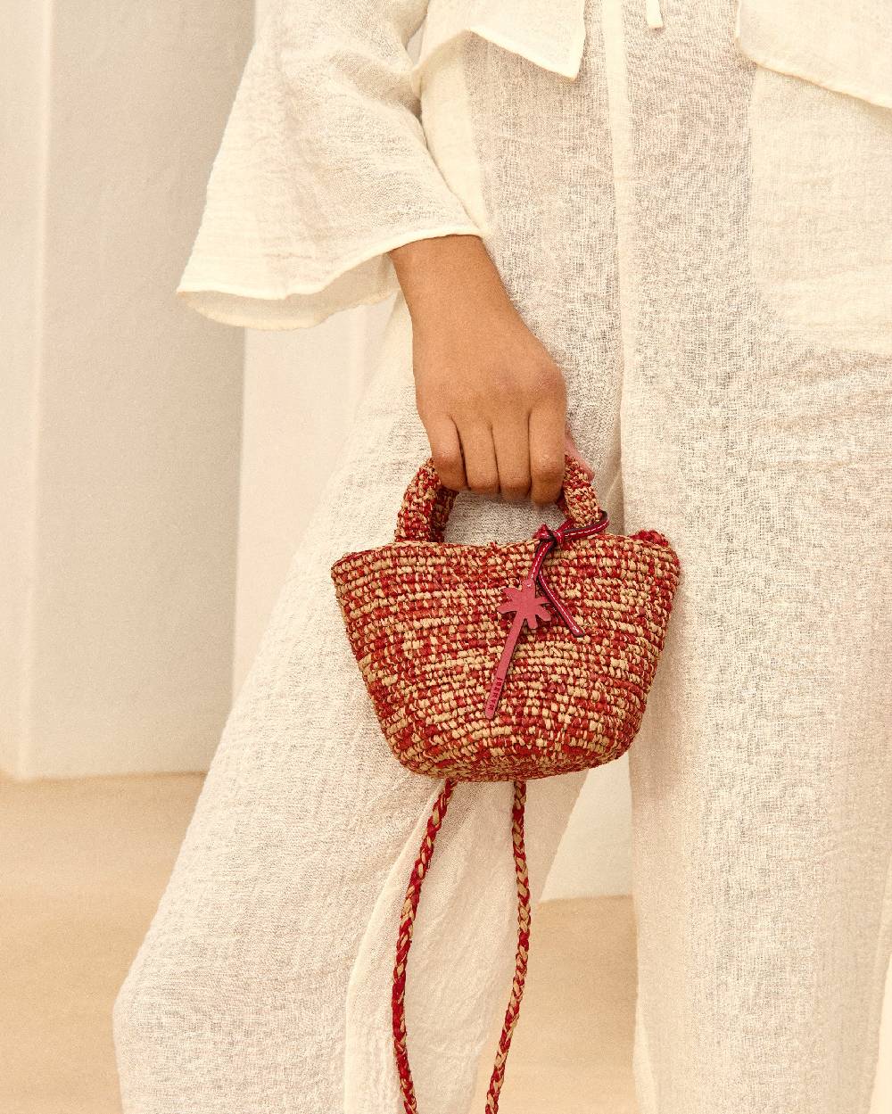 Manebí Raffia Summer Bag Mini - Rust Tan Mélange Promozione temporanea