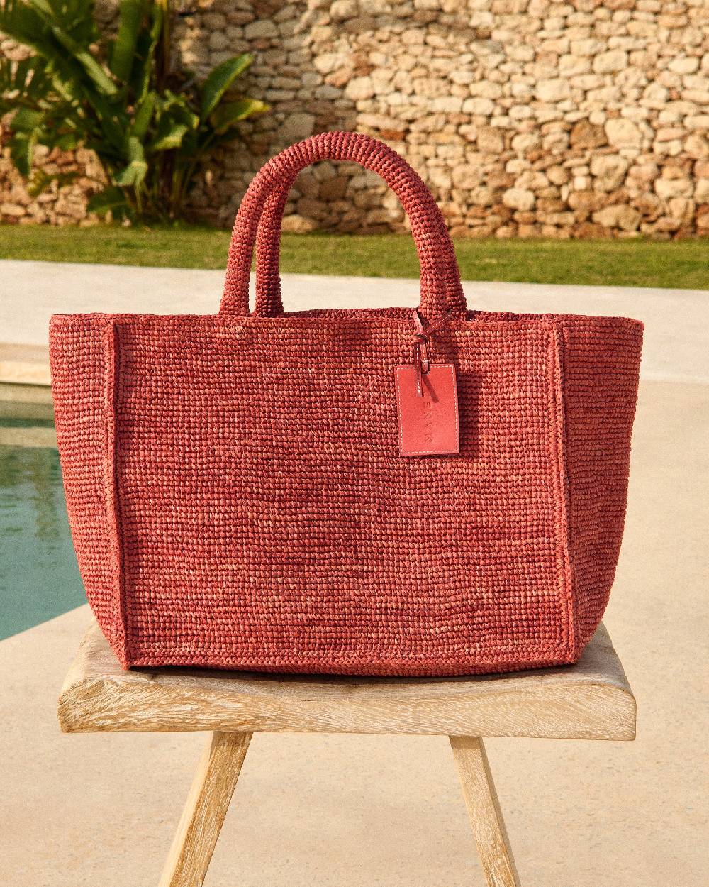 Manebí Raffia Sunset Bag Large - Rust Fino al 60% di sconto