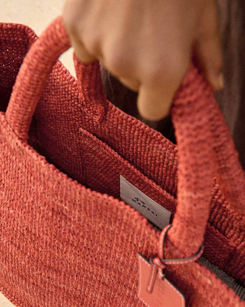 Manebí Raffia Sunset Bag Large - Rust Fino al 60% di sconto