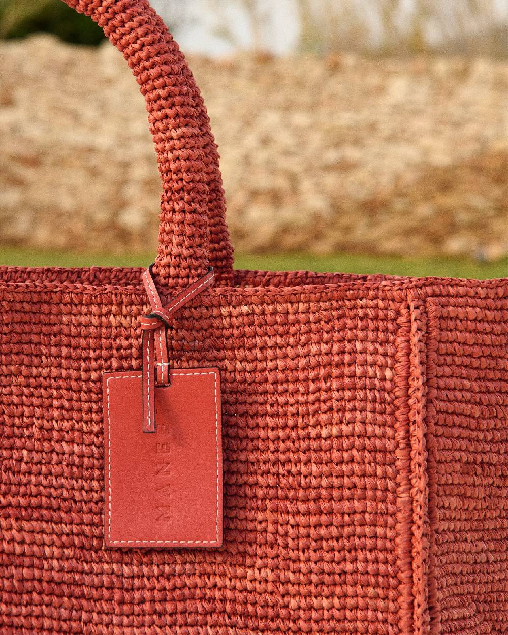 Manebí Raffia Sunset Bag Large - Rust Fino al 60% di sconto