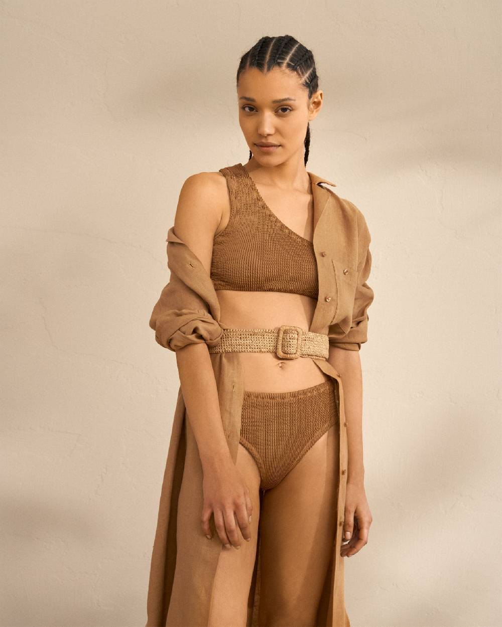 Manebí Natural Raffia Belt - Square Buckle - Tan 50% di sconto con spedizione gratuita