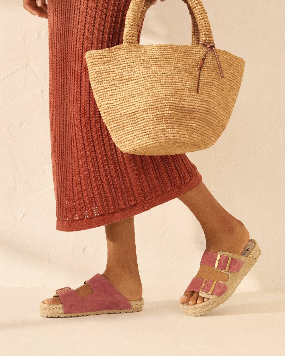 Manebí Raffia Summer Bag Medium - Palm Leather Tag Tan Black Friday Prezzi