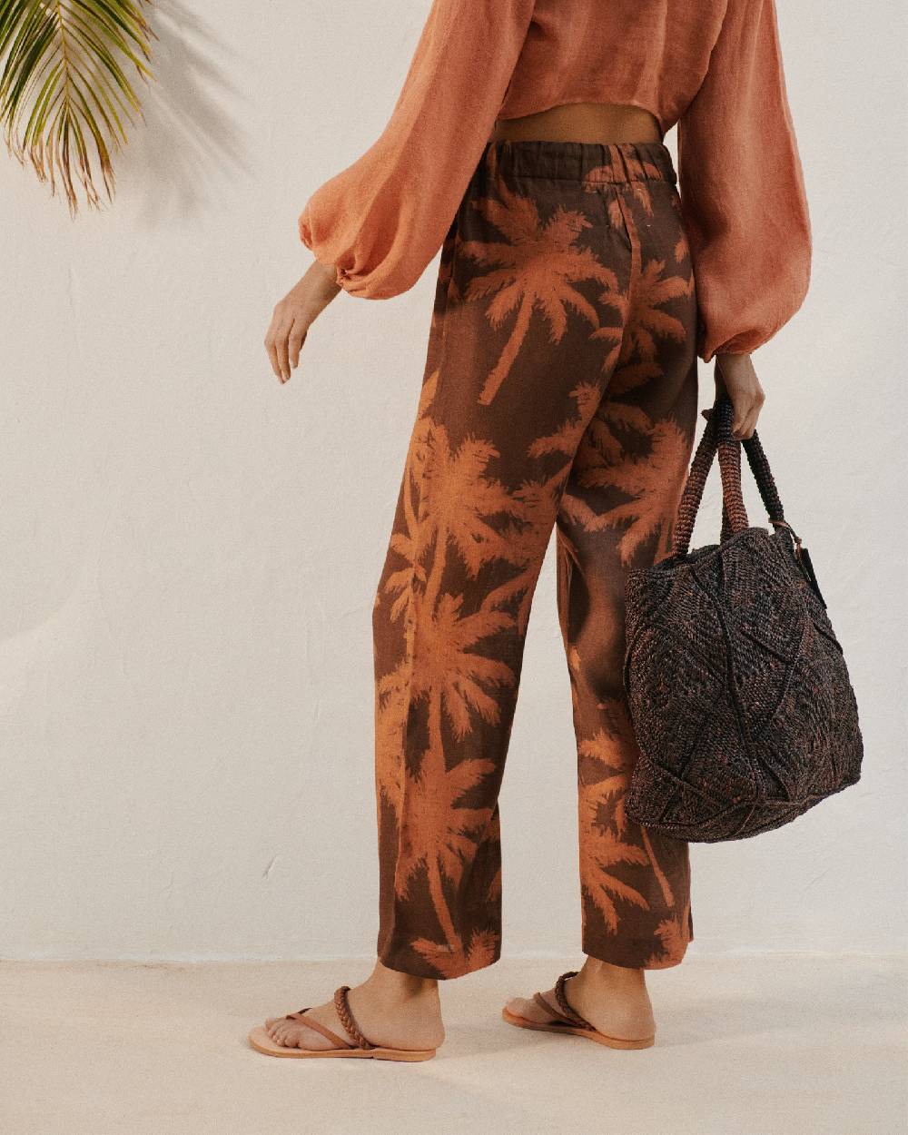 Manebí Raffia Crochet Sunset Bag Large - Chocolate Sconti questo mese