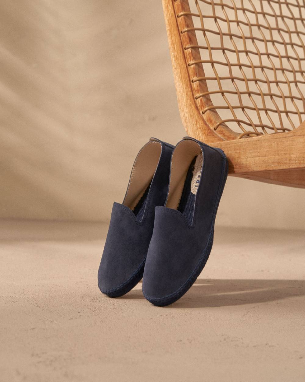 Manebí Espadrillas flat in pelle scamosciata - Hamptons -Patriot Blu ton sur ton Offerta natalizia