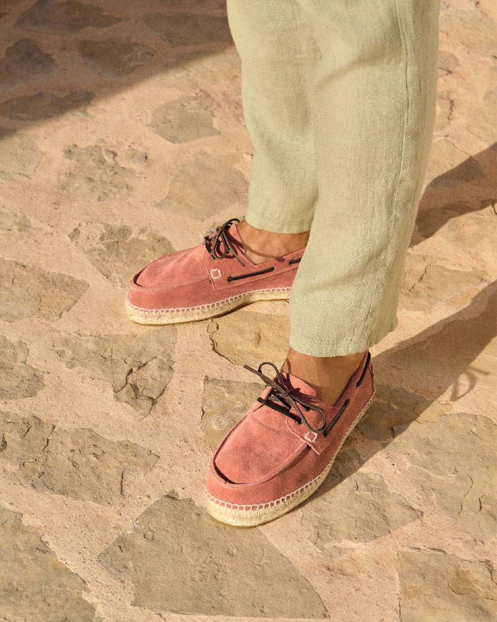 Manebí Suede Boat-Shoes Espadrilles - Hamptons Terracotta Offerta Giorno del Papà