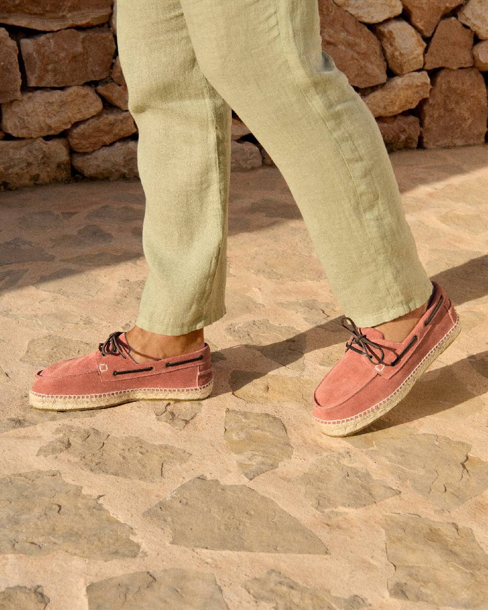 Manebí Suede Boat-Shoes Espadrilles - Hamptons Terracotta Offerta Giorno del Papà