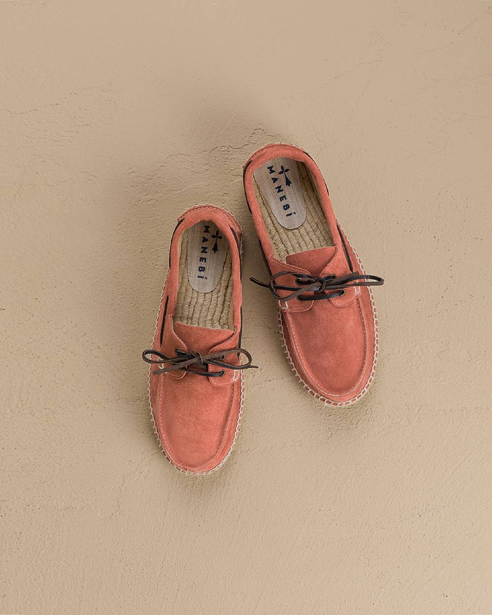 Manebí Suede Boat-Shoes Espadrilles - Hamptons Terracotta Offerta Giorno del Papà