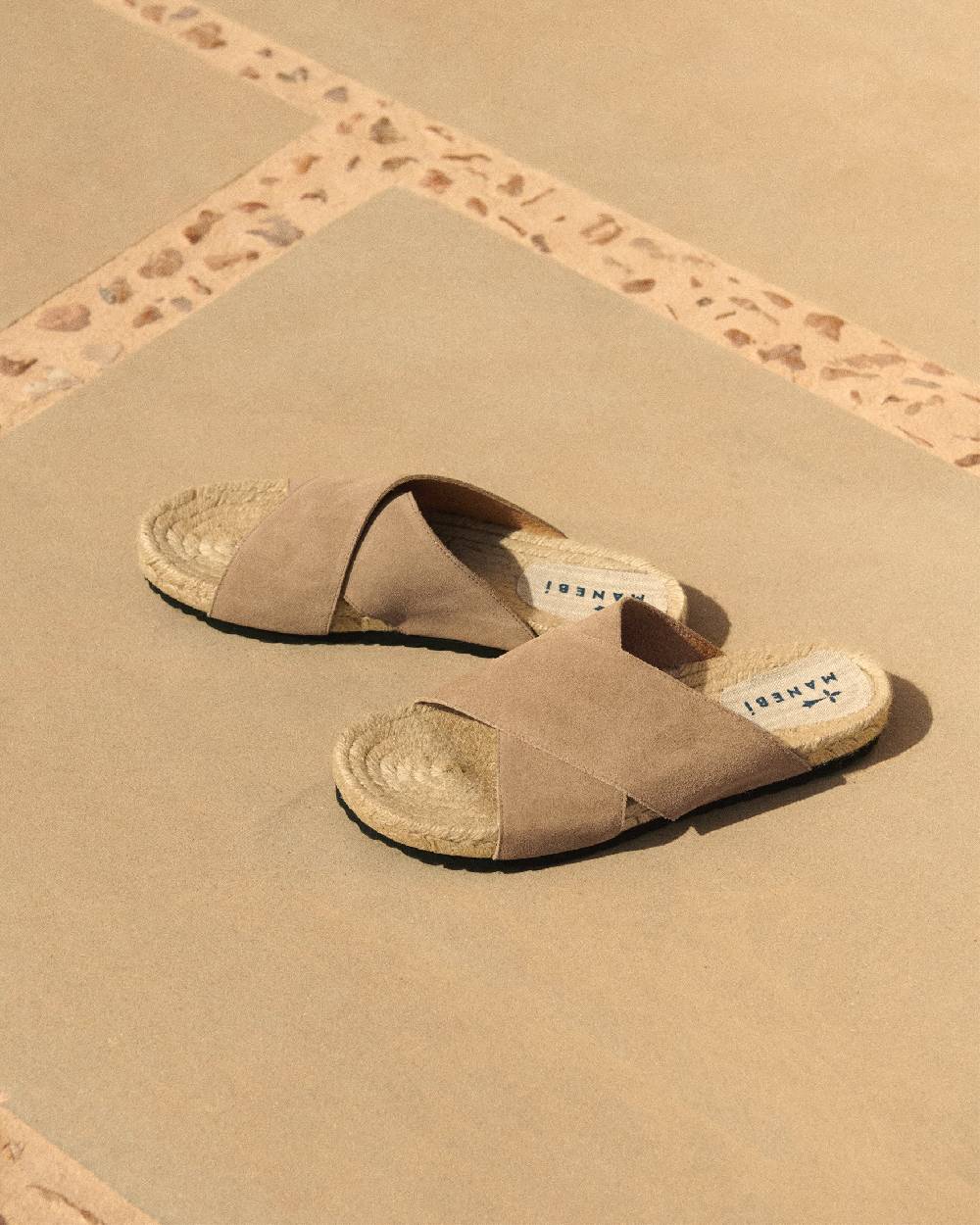 Manebí Suede Crossed Bands Sandals - Vintage Taupe Online Outlet