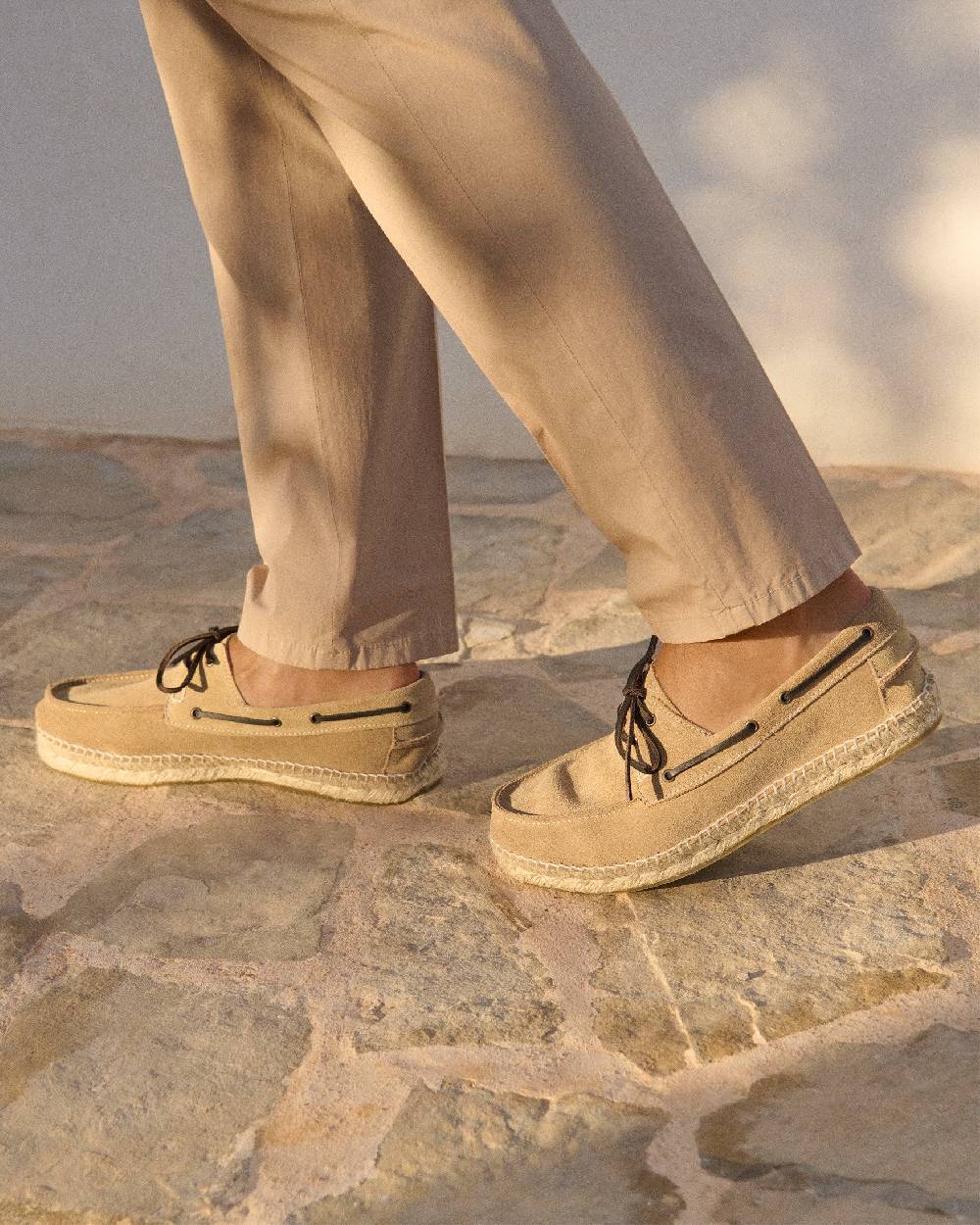 Manebí Scarpe da barca - Hamptons - Washed Beige Offerte stagionali