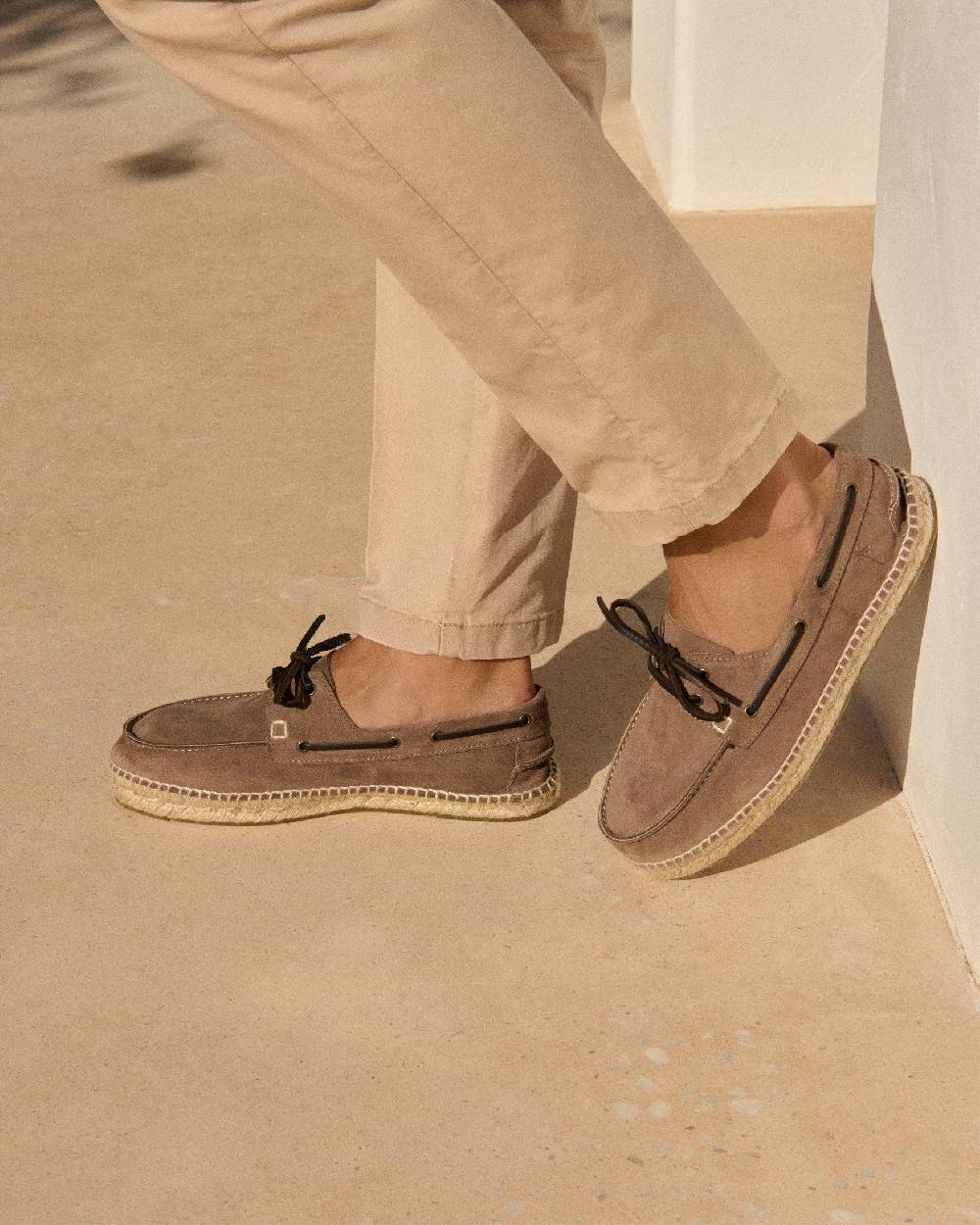 Manebí Suede Boat-Shoes Espadrilles - Hamptons Dark Moka Offerte speciali
