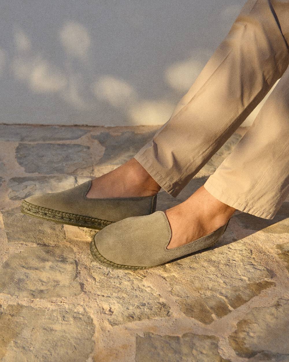 Manebí Espadrillas flat in pelle scamosciata - Hamptons - Forest On Tone Rilascio limitato