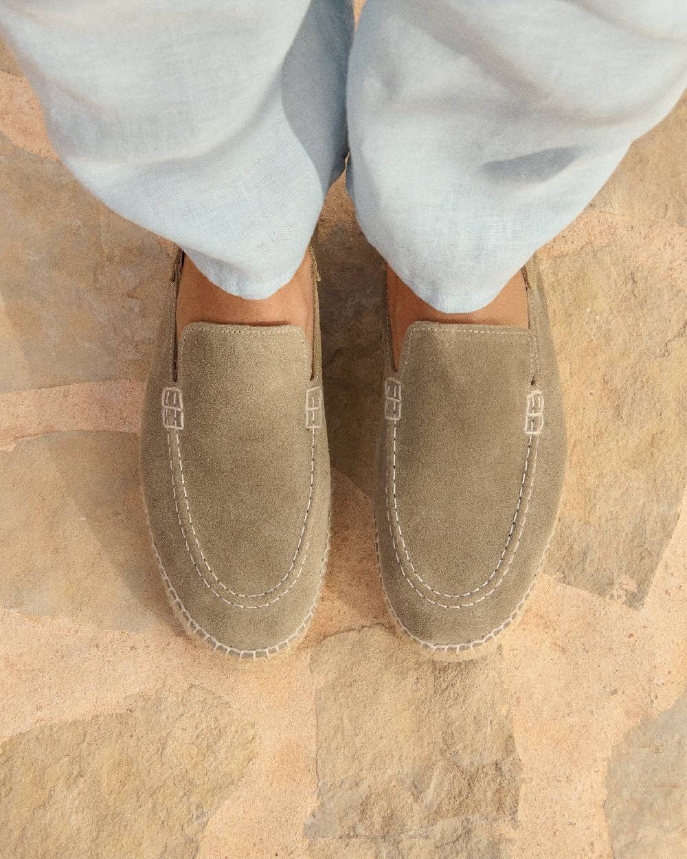 Manebí Mocassini Traveler Espadrillas in pelle scamosciata- Hamptons - Forest ACQUISTA ORA
