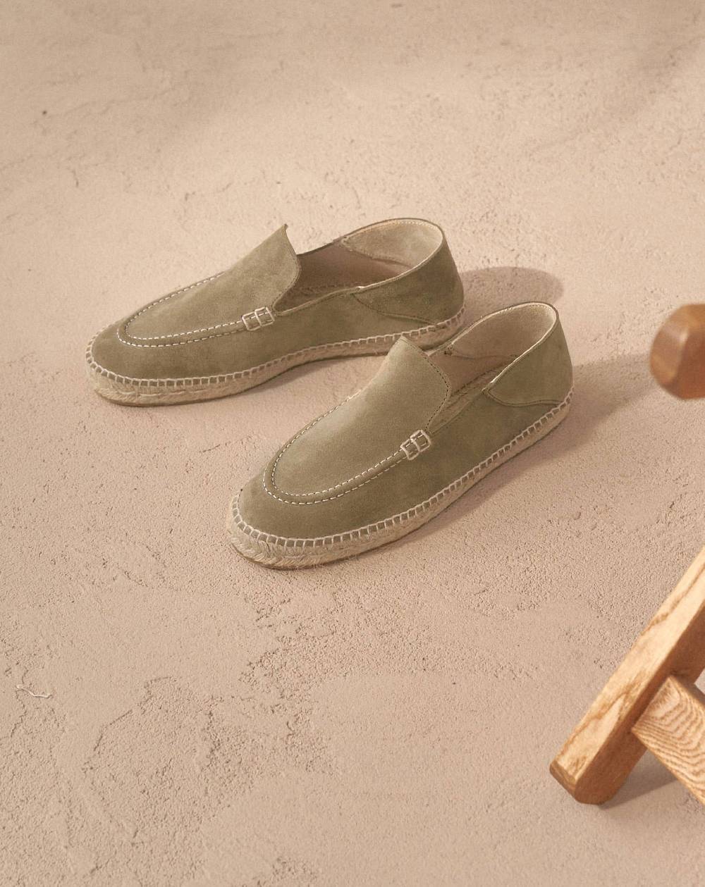 Manebí Mocassini Traveler Espadrillas in pelle scamosciata- Hamptons - Forest ACQUISTA ORA