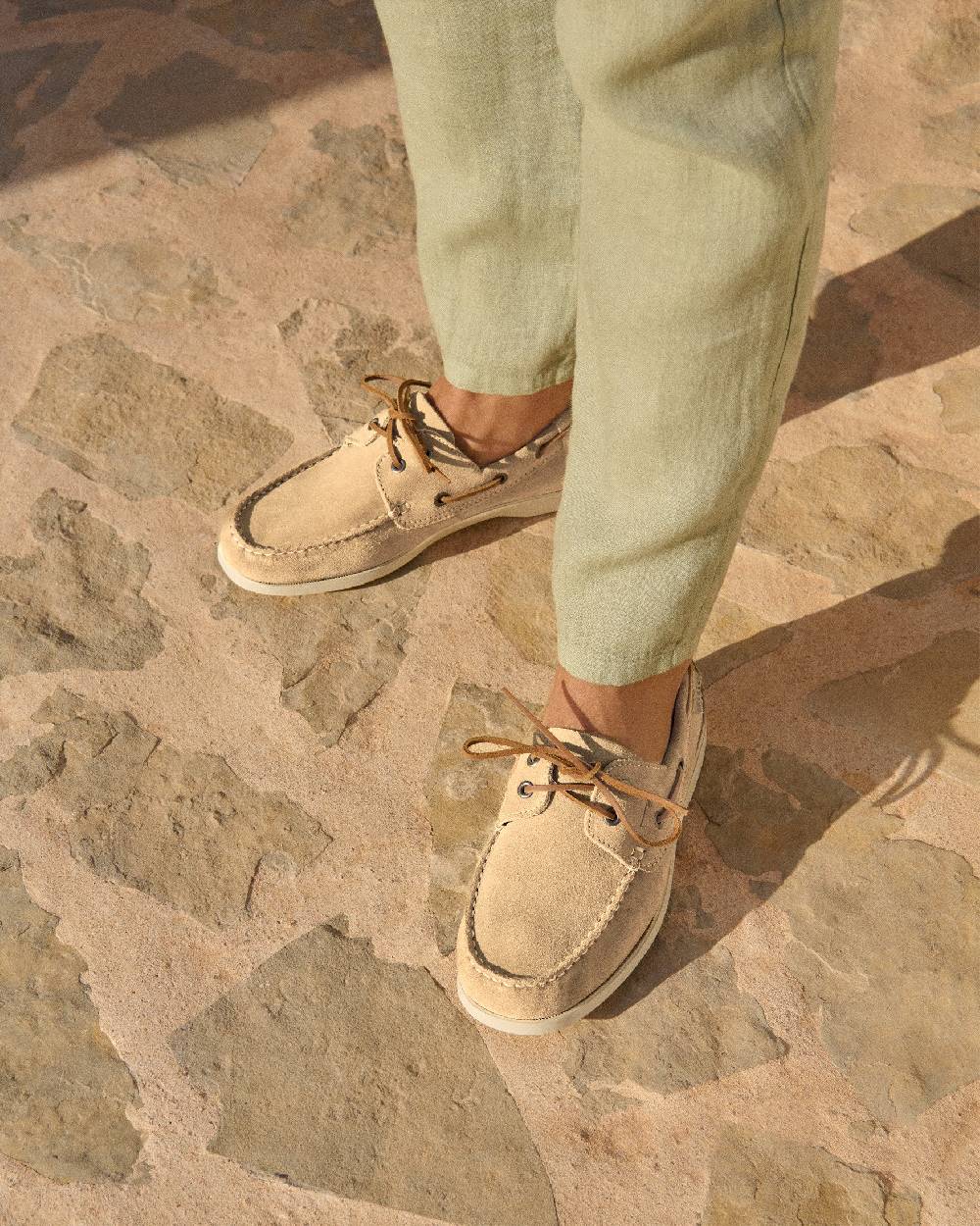 Manebí Suede Boat-Shoes - Hamptons Champagne Beige Ultimo giorno