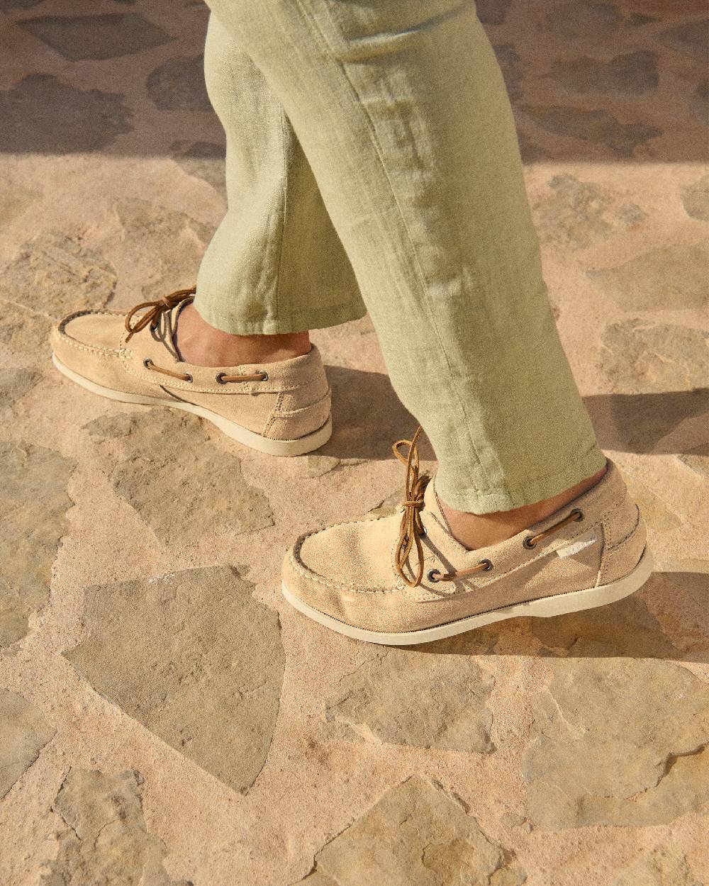 Manebí Suede Boat-Shoes - Hamptons Champagne Beige Ultimo giorno