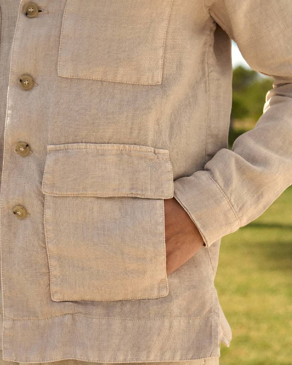 Manebí Irish Linen Savana Jacket - Kaki Beige Only for today
