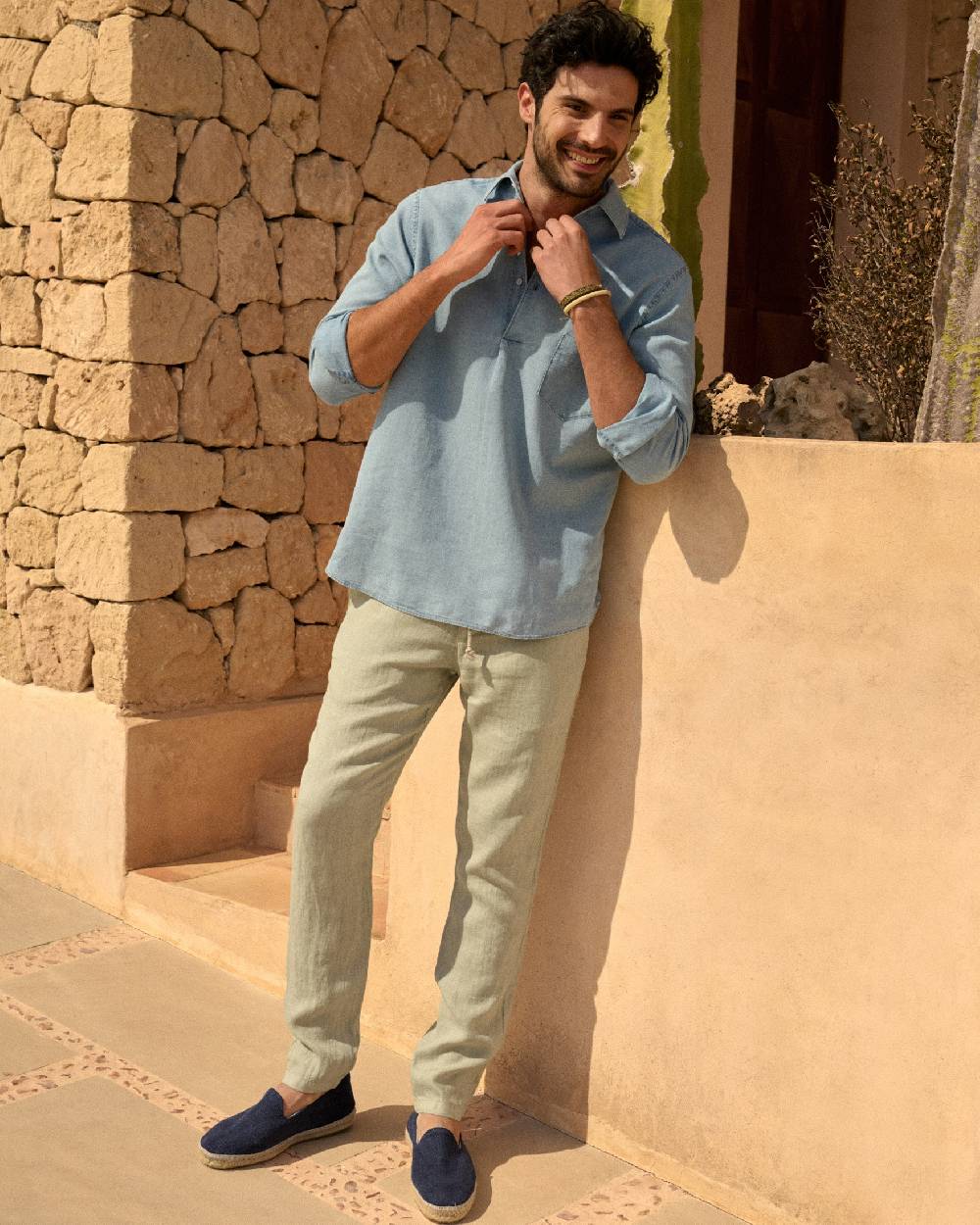 Manebí Washed Linen Venice Trousers - Light Green Fino al 55% di sconto