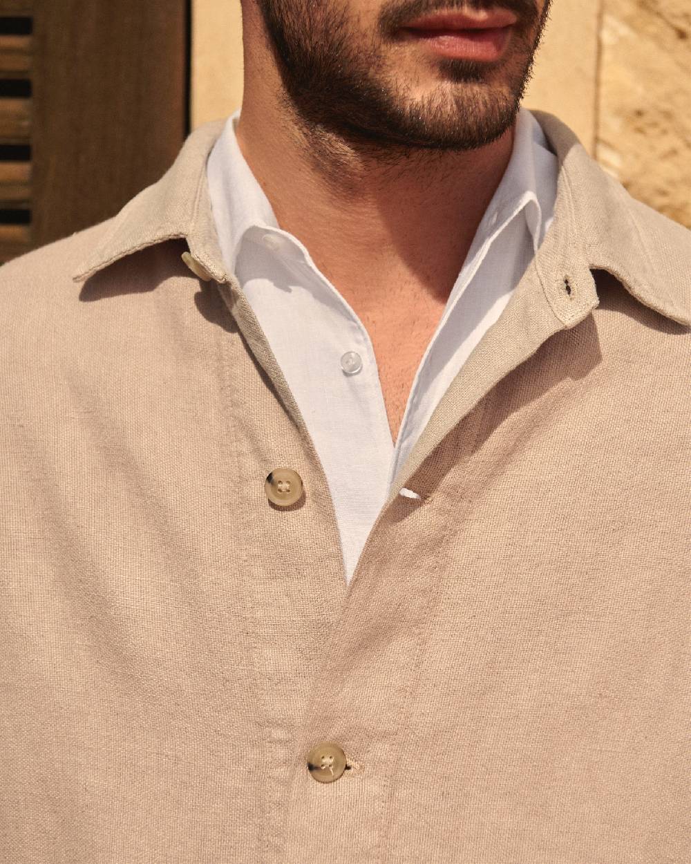Manebí Linen Sahara Over Jacket - Kaki Beige 50% di sconto con spedizione gratuita