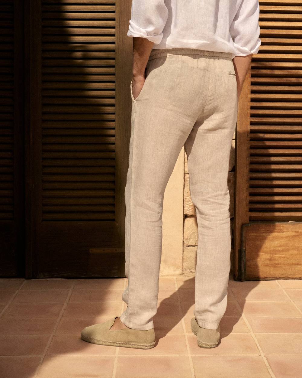 Manebí Washed Linen Venice Trousers - Kaki Beige Officina