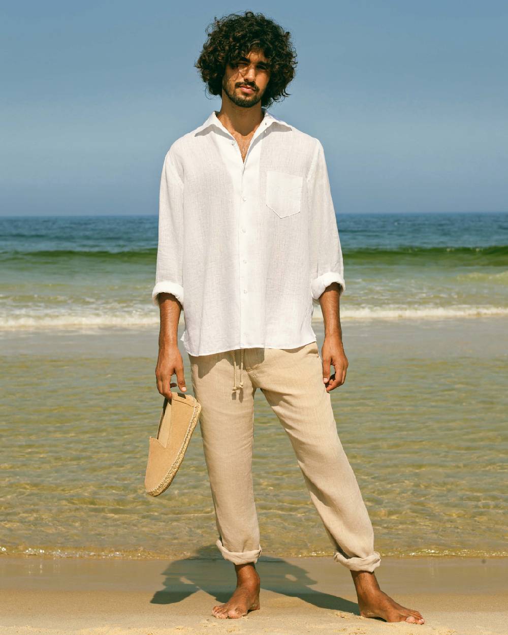 Manebí Washed Linen Venice Trousers - Kaki Beige Officina